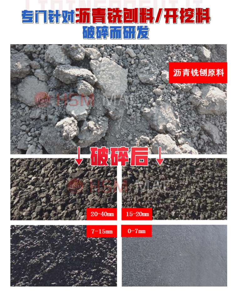 公路瀝青翻挖料破碎篩分機 瀝青再生設備型號 廢舊路面破碎機價格 柔性雙齒輥式破碎機廠家
